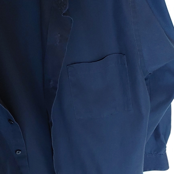 VanHeusen Mens Navy Fitted Dress Shirt - Picture 6 of 7